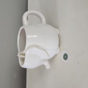 Tea Cup/Mug with Spot for tea bag, White Elephant, Ceramic